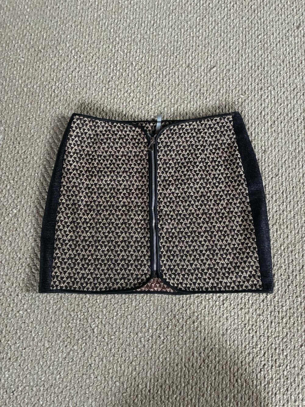 NWOT Cop Copine 40 Mimer Jupe Zip Mini Skirt Weave Knit Portugal Sz 10